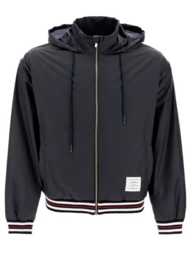 Logo Patch Ripstop Track Jacket Navy - THOM BROWNE - BALAAN 2