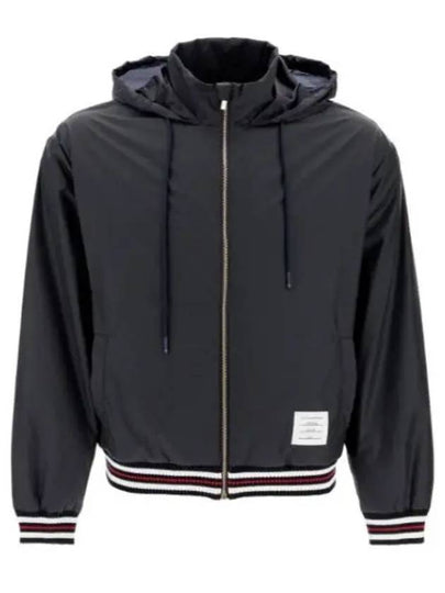 Logo Patch Ripstop Track Jacket Navy - THOM BROWNE - BALAAN 2