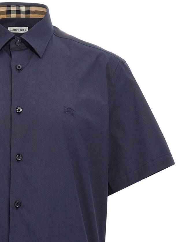 NAVY BLUE COTTON SHIRT 8079595A1222 - BURBERRY - BALAAN 4