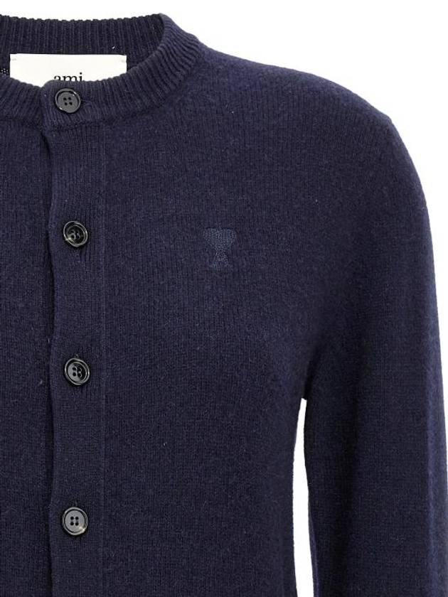 De Coeur Cashmere Cardigan Navy - AMI - BALAAN 4