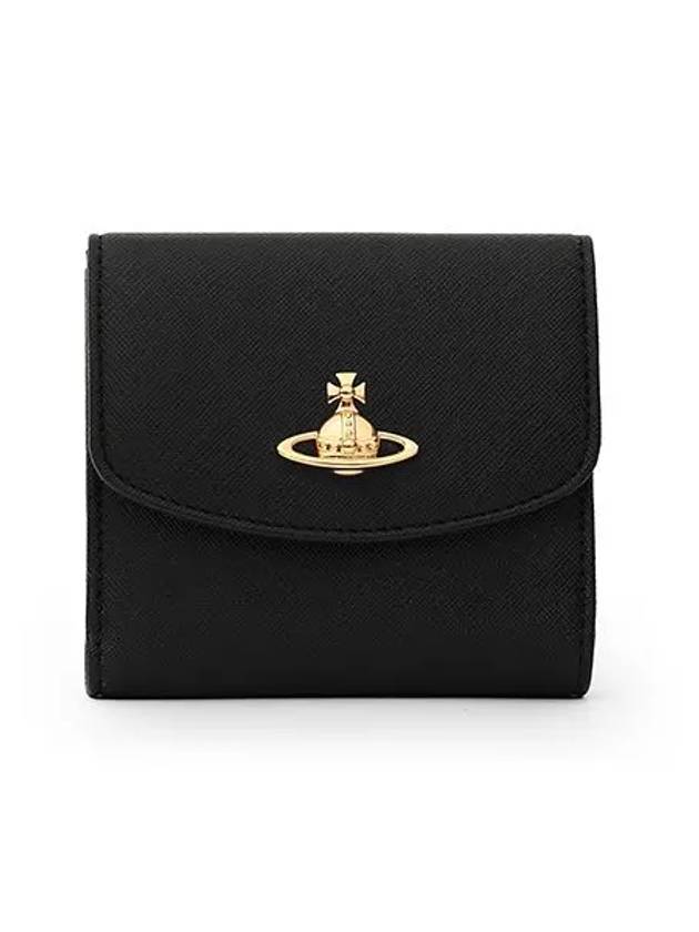 ORB Logo Half Wallet Black - VIVIENNE WESTWOOD - BALAAN 6