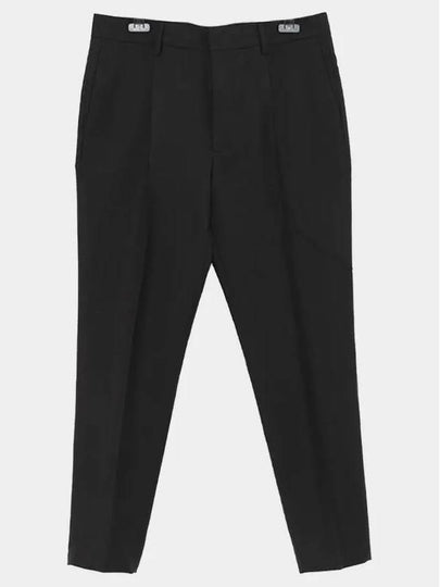 Men's Mohair Wool Straight Pants Black - PRADA - BALAAN 2