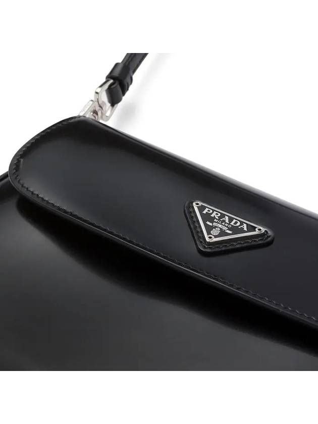 Cleo Brushed Flap Shoulder Bag Black - PRADA - BALAAN 7