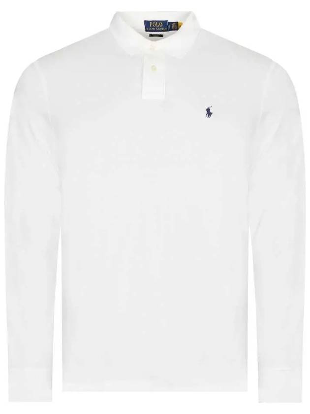 Embroidered Logo Slim Fit Polo Shirt White - POLO RALPH LAUREN - BALAAN 2