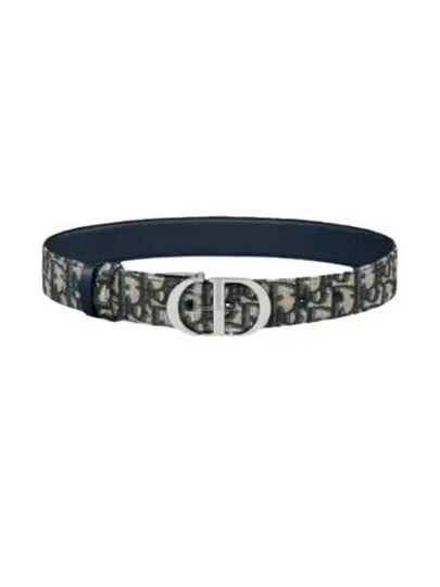 Oblique Jacquard 30 Montaine Reversible Smooth Calfskin Belt Blue - DIOR - BALAAN 2