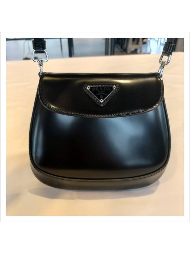 Cleo Brushed Leather Mini Shoulder Bag Black - PRADA - BALAAN 5