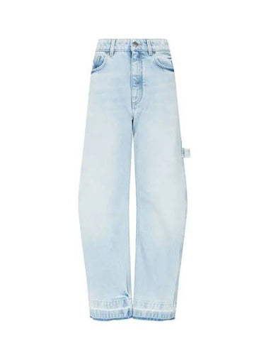 STELLA McCARTNEY Fringe Washed Hem Banana Jeans Light Blue - STELLA MCCARTNEY - BALAAN 1