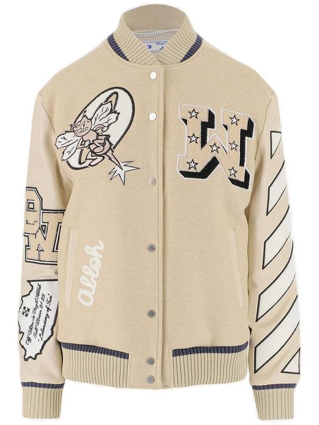 Patch Varsity Jacket - OFF WHITE - BALAAN 3