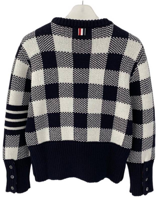 Gingham Check Jacquard 4Bar Knit MKA392A - THOM BROWNE - BALAAN 6