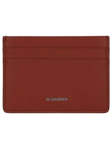 Logo Leather Card Holder Red - JIL SANDER - BALAAN 1