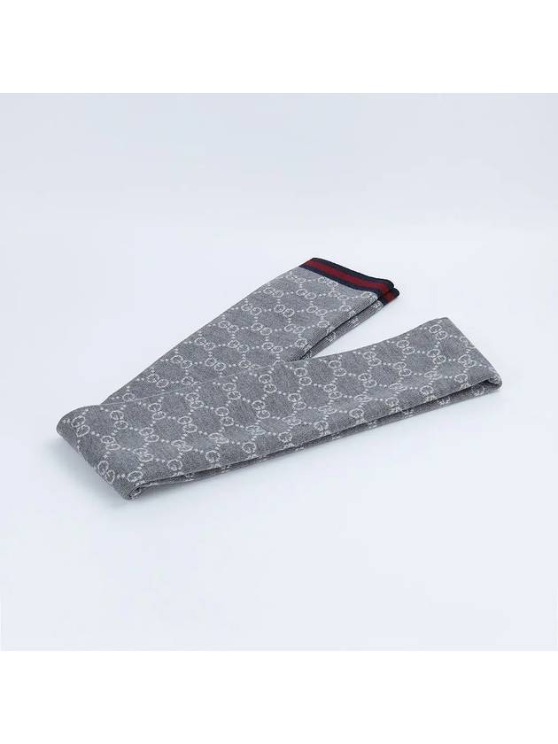 GG Two Tone Wool Scarf Grey - GUCCI - BALAAN 6