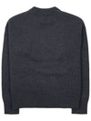 Intarsia Big Heart Logo Wool Knit Top Grey - AMI - BALAAN 3