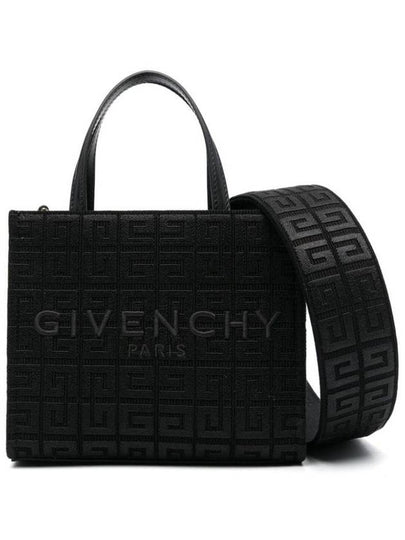 Mini G-Tote Shopping Bag In 4G Embroidery Black - GIVENCHY - BALAAN 2