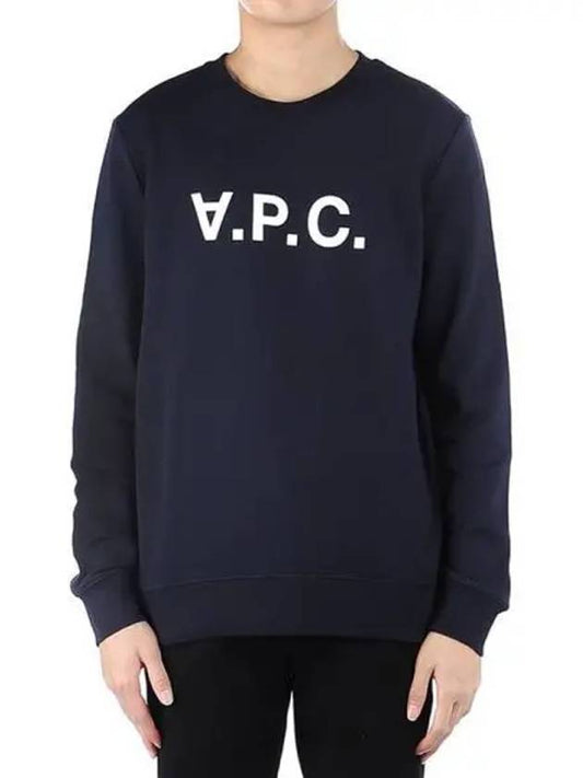 Men's VPC Logo Print Crew Neck Sweatshirt Navy - A.P.C. - BALAAN 2