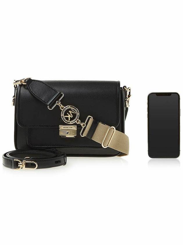 Bradshaw gold-decorated medium leather shoulder bag black - MICHAEL KORS - BALAAN.