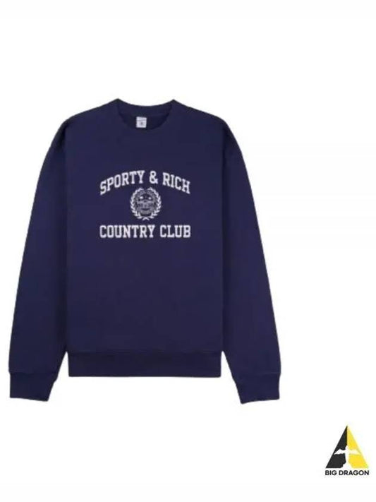 Varsity Crest Crewneck NavyWhite CRAW2327NA 31 Sweatshirt - SPORTY & RICH - BALAAN 1