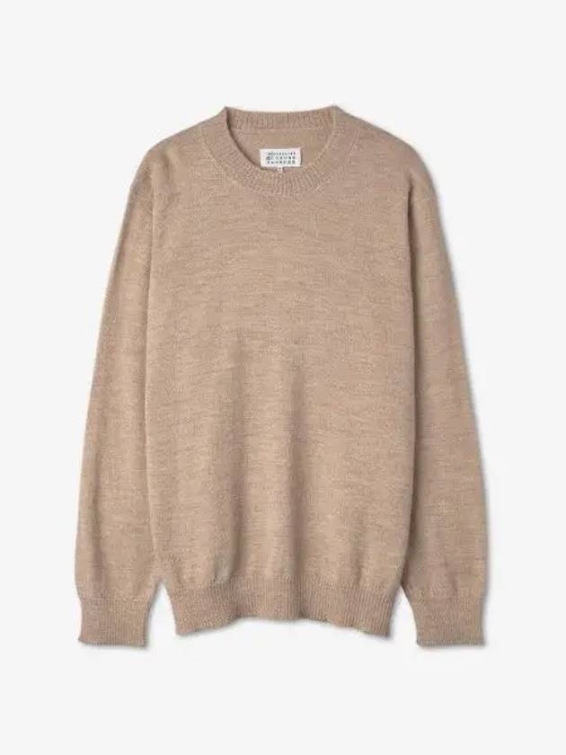 Signature Stitch Crew Neck Wool Alpaca Knit Top Beige - MAISON MARGIELA - BALAAN 2