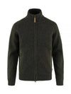 Men s OVIK Zip Cardigan Knit Dark Olive 87071633 FEN M NAVY - FJALL RAVEN - BALAAN 2