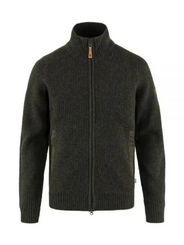 Men s OVIK Zip Cardigan Knit Dark Olive 87071633 FEN M NAVY - FJALL RAVEN - BALAAN 2