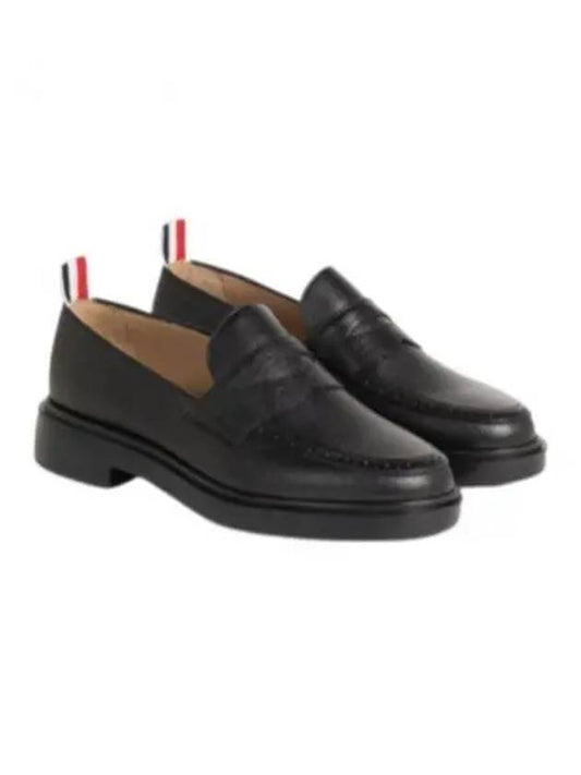 Men's Pebble Grain Leather Penny Loafers Black - THOM BROWNE - BALAAN 2