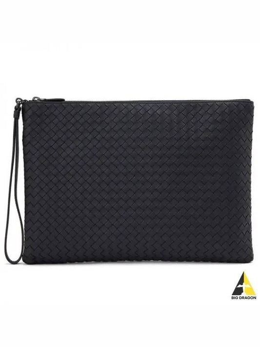 Intrecciato Strap Clutch Bag Navy - BOTTEGA VENETA - BALAAN 2