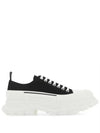 Tread Slick Platform Low Top Sneakers Black White - ALEXANDER MCQUEEN - BALAAN 1