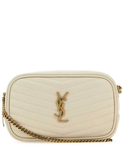 Lou Small Leather Cross Bag White - SAINT LAURENT - BALAAN 2