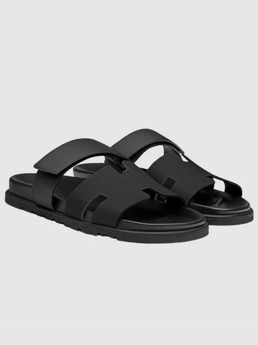 Chypre Calfskin Sandals Black - HERMES - BALAAN 2