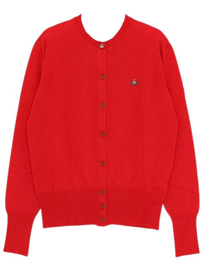 Bea Logo Wool Cardigan Red - VIVIENNE WESTWOOD - BALAAN 2