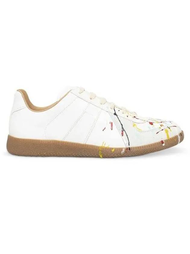 Men's Replica German Army Paint Low Top Sneakers White - MAISON MARGIELA - BALAAN 4