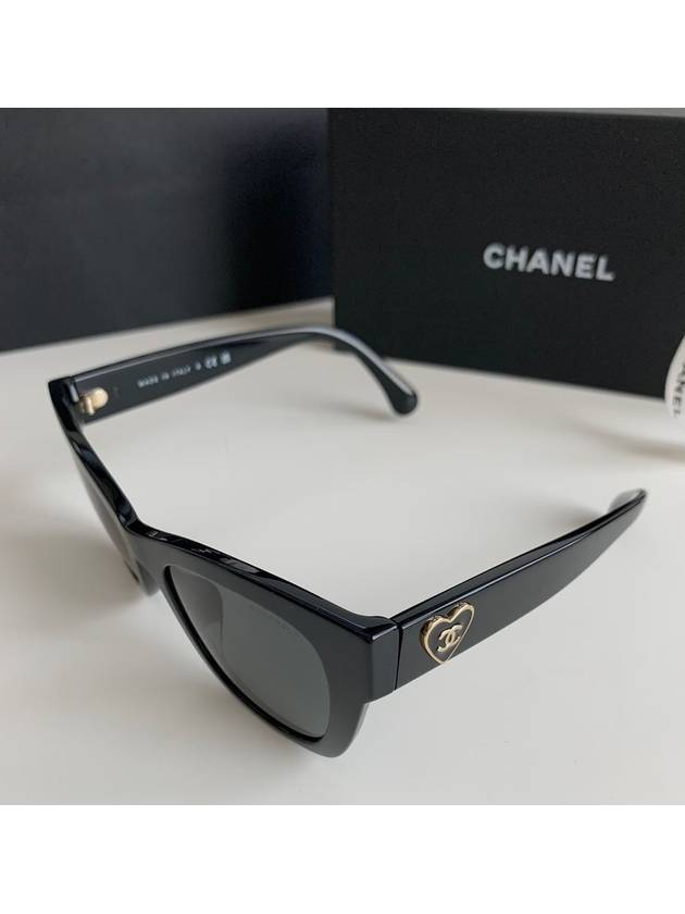 Eyewear Heart Logo Square Sunglasses Black - CHANEL - BALAAN 4