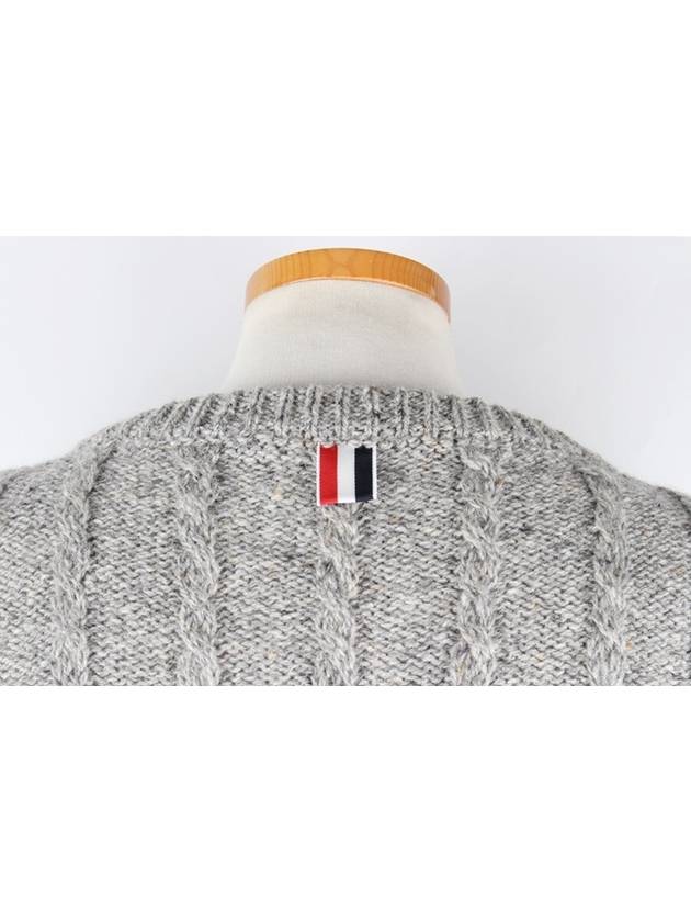 Aran cable diagonal armband knit gray 5 110 - THOM BROWNE - BALAAN 6