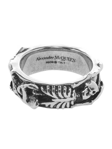 Men's Dancing Skull Ring Silver - ALEXANDER MCQUEEN - BALAAN 1