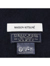 Wool Fox Head Muffler Navy - MAISON KITSUNE - BALAAN 7