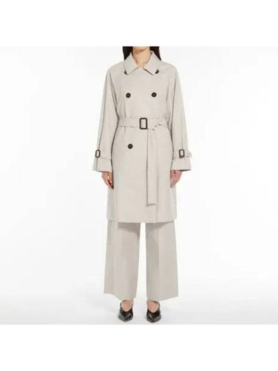 Titrench Water Repellent Double Breasted Button Trench Coat Beige - MAX MARA - BALAAN 2