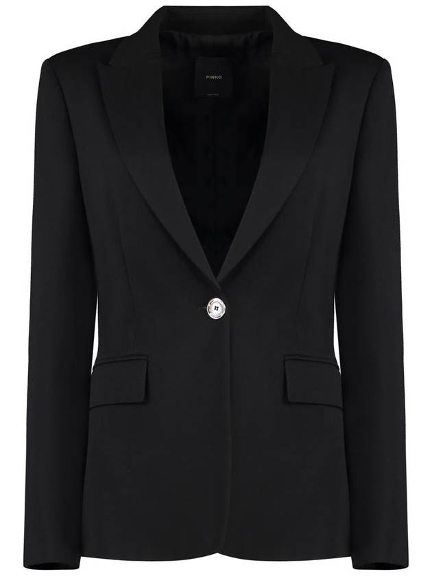 Pinko Signum Single-Breasted Viscose Blazer - PINKO - BALAAN 1