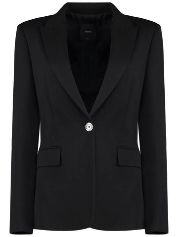 Pinko Signum Single-Breasted Viscose Blazer - PINKO - BALAAN 1