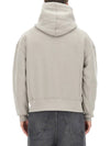 Label Hoodie Grey - AMI - BALAAN 1