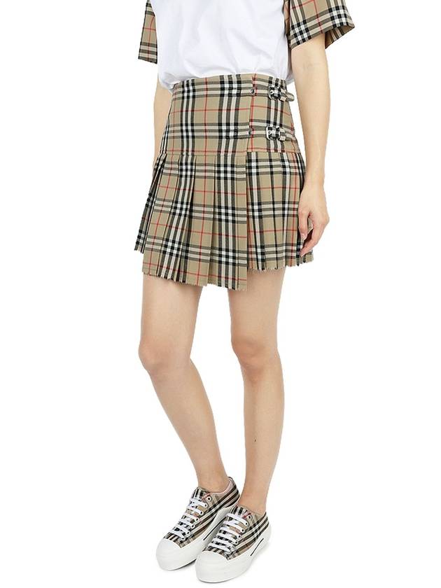 Vintage Check Wool Kilt pleated skirt Archive Beige - BURBERRY - BALAAN 2