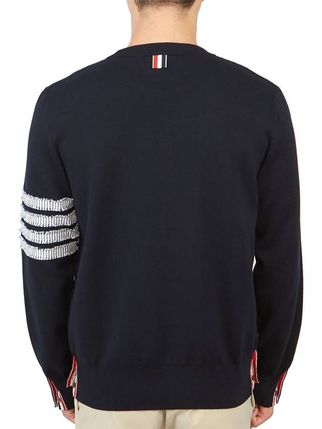 4 Bar Straight Knit Top Navy - THOM BROWNE - BALAAN 7