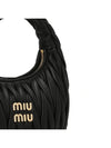 Wander Matelasse Nappa Leather Mini Hobo Tote Bag Black - MIU MIU - BALAAN 5