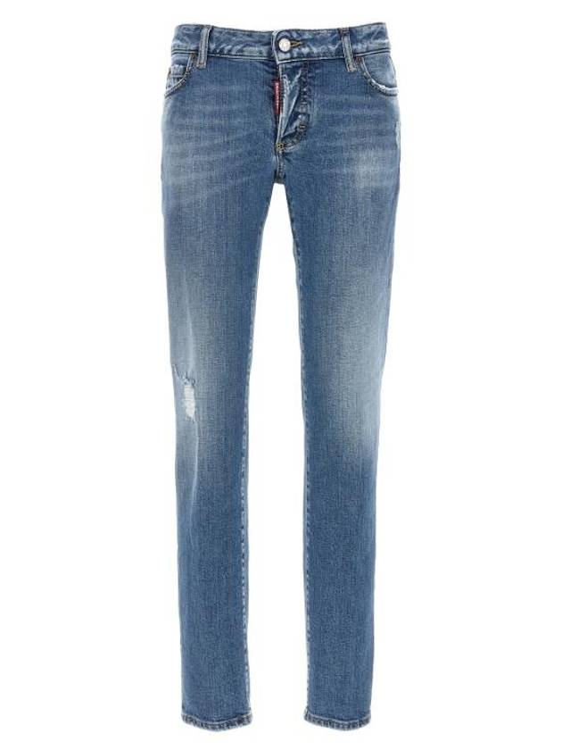 Medium Preppy Wash Jennifer Straight Jeans Blue - DSQUARED2 - BALAAN 1