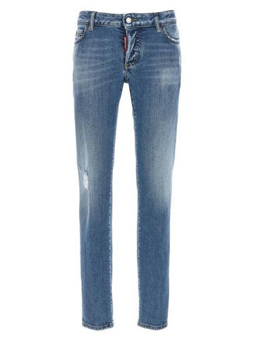 Medium Preppy Wash Jennifer Straight Jeans Blue - DSQUARED2 - BALAAN 1