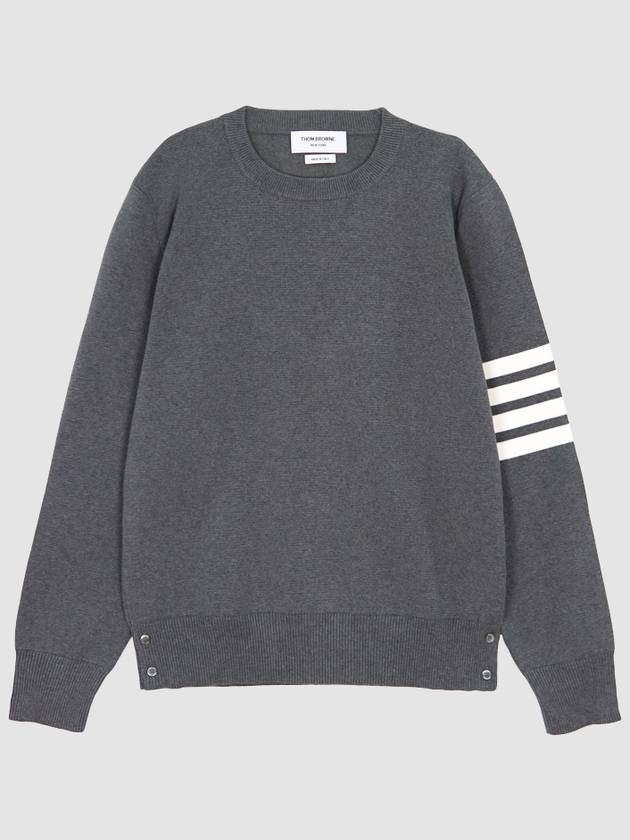 4 Bar Armband Milano Stitch Knit Top Mid Grey - THOM BROWNE - BALAAN 2