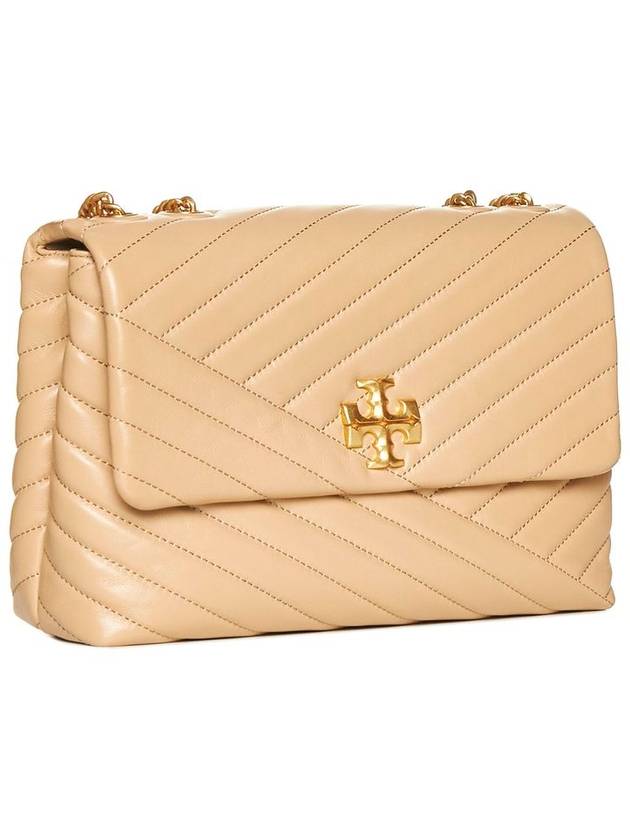 Kira Chevron Convertible Shoulder Bag Beige - TORY BURCH - BALAAN 4