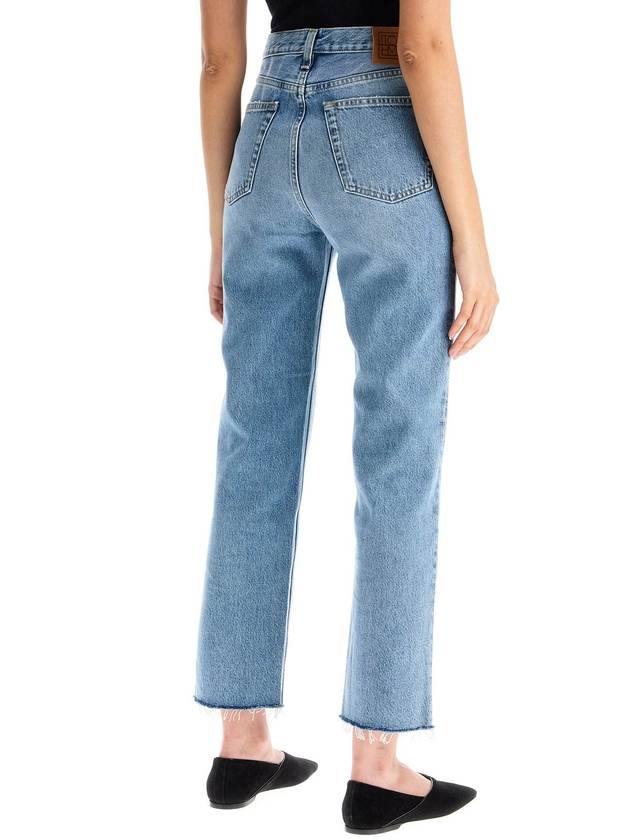 Classic Low Cut Crop Straight Jeans Light Blue - TOTEME - BALAAN 4