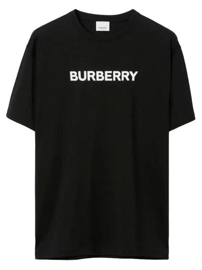 Logo Print Cotton Short Sleeve T-Shirt Black - BURBERRY - BALAAN 2