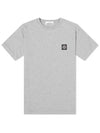 Men's Garment Dying Embroidered Logo Patch Short Sleeve T-Shirt Grey - STONE ISLAND - BALAAN 2