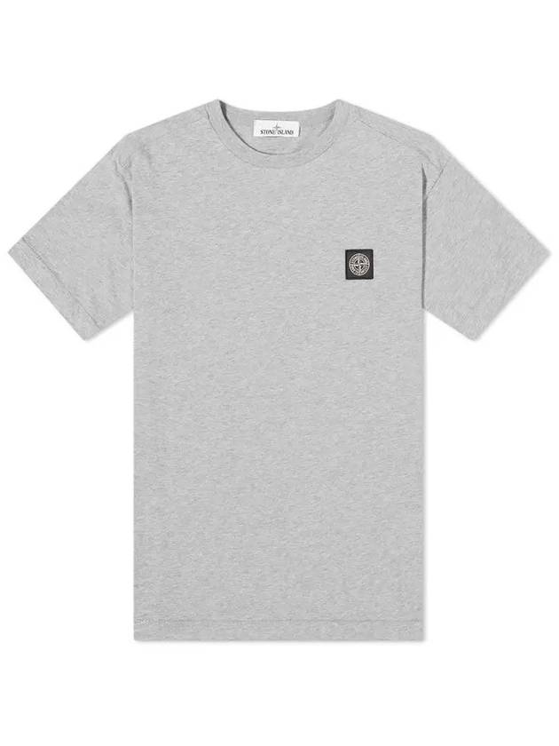 Men's Garment Dying Embroidered Logo Patch Short Sleeve T-Shirt Grey - STONE ISLAND - BALAAN 2