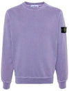 Logo Patch Crew Neck Sweatshirt Purple - STONE ISLAND - BALAAN 3